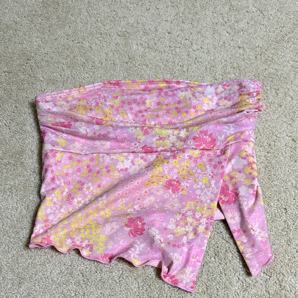 SHEIN Pink Floral Tube Top
